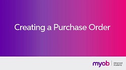 Creating a Purchase Order