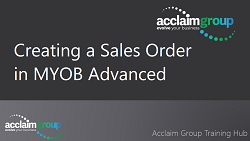 How to create a sales order in MYOB Acumatica